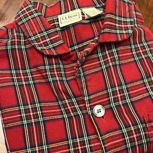 L.L. Bean Red and Blue Plaid Pajama Shirt size Large